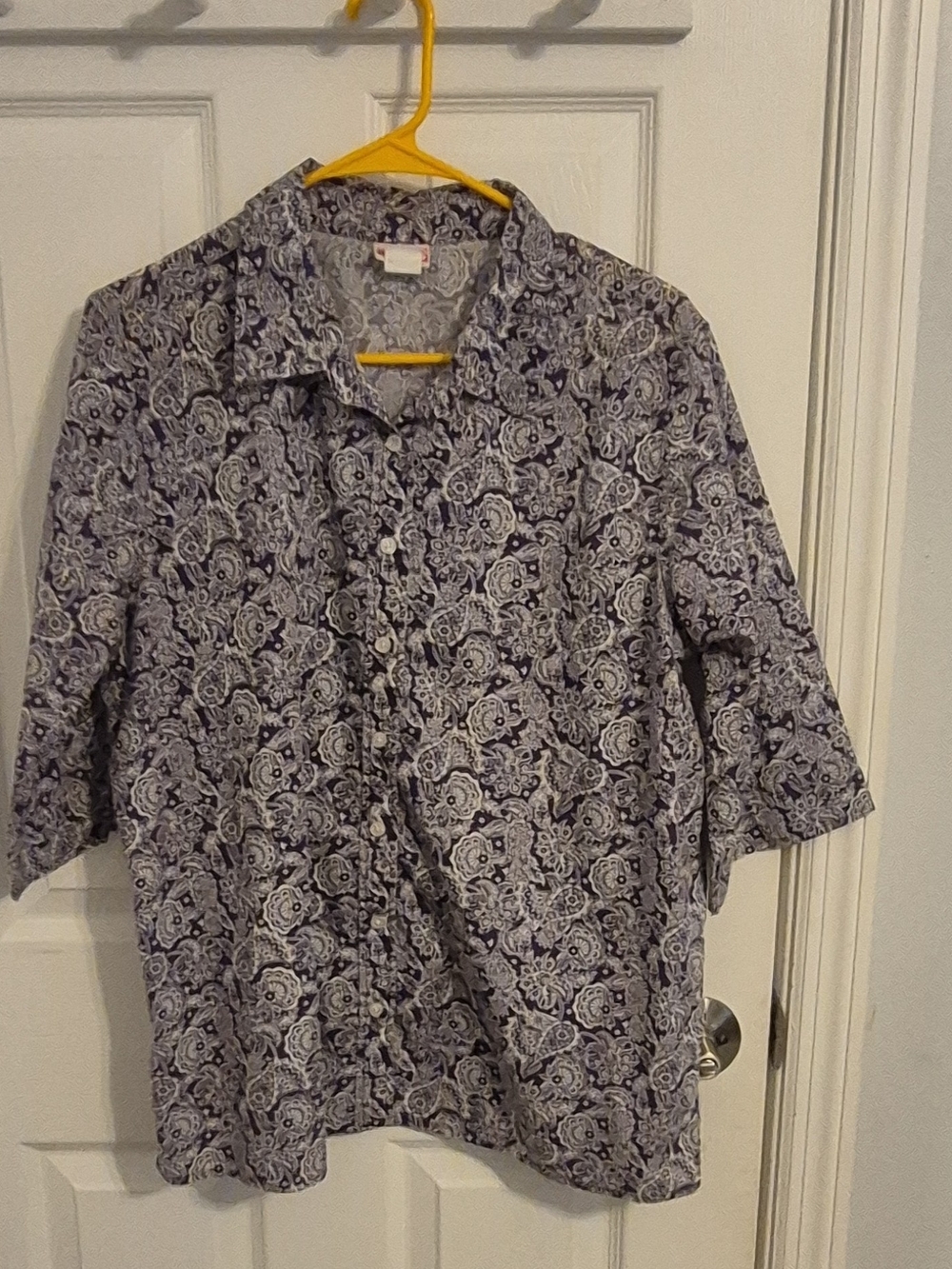 Men's Navy Paisley Button-Up Shirt